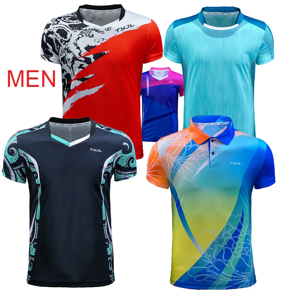 Мужские рубашки для бадминтона спортивные тенниса настольного быстросохнущие