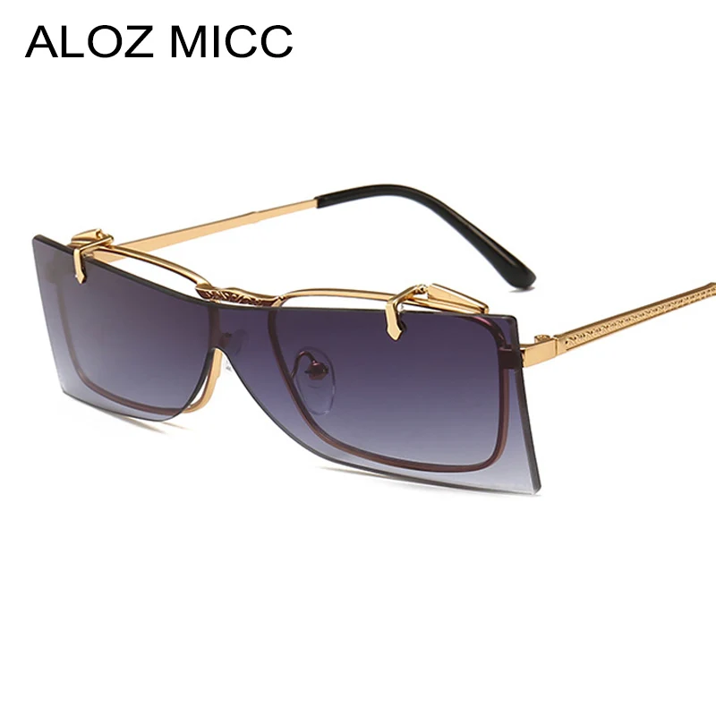 Модные прямоугольные солнцезащитные очки ALOZ MICC женские новые металлические