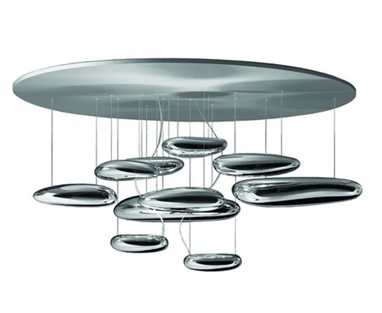 Хром много больших гальки роскошная люстра ртути капли воды серебро для