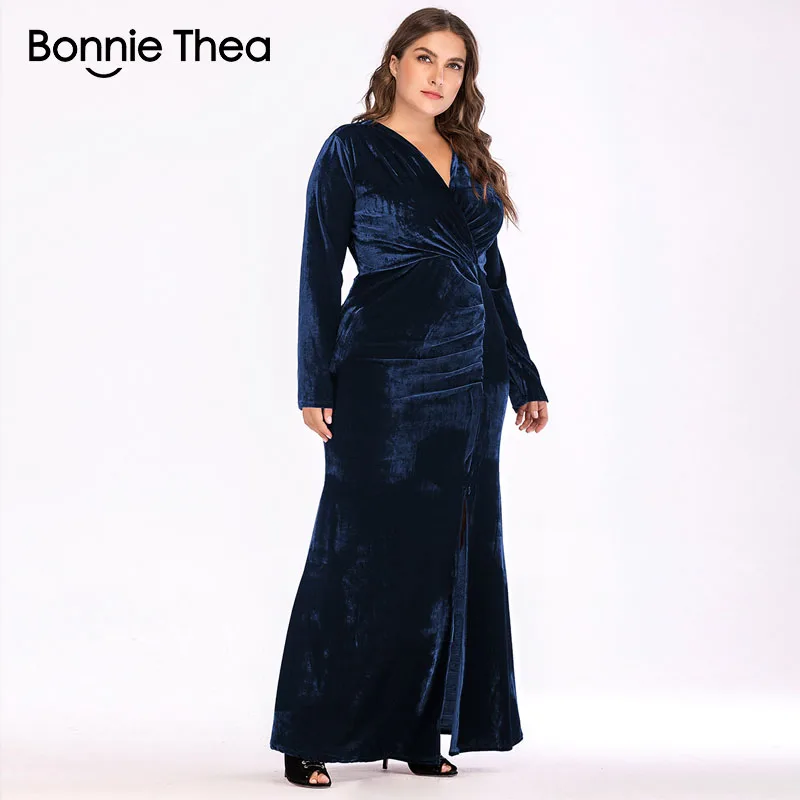 2019 для женщин цвет: красный большие размеры вельветовое осеннее платье макси