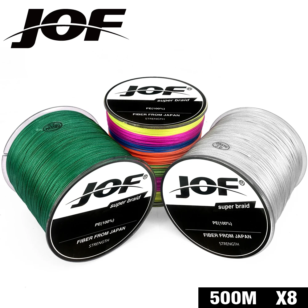 Рыболовная леска JOF 8 Strands 500M PE плетеная улучшенный Экстремальный супер сильный 22LB