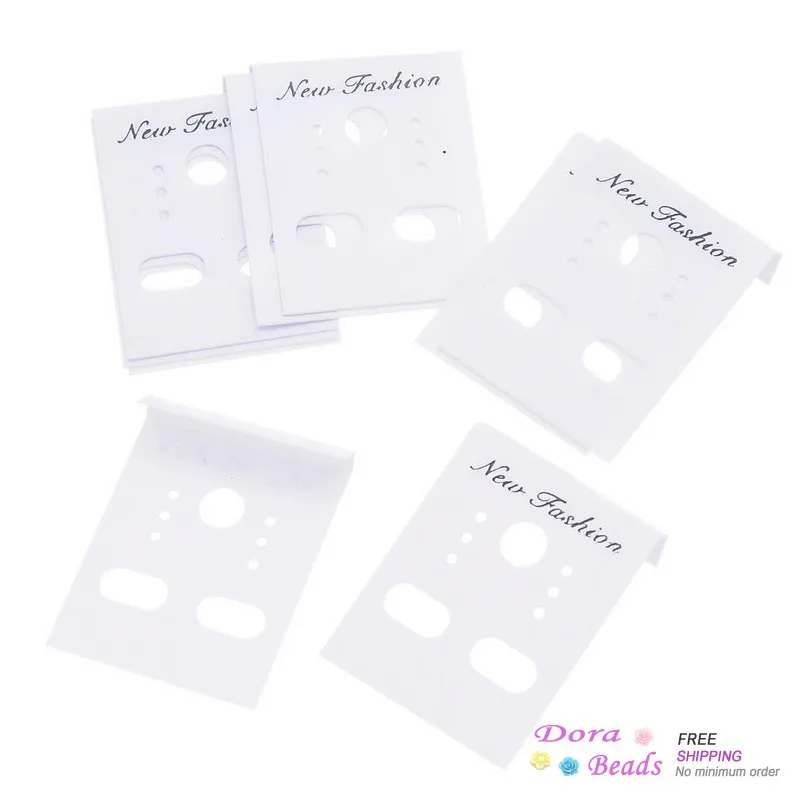 Earrings Jewelery Display Cards White 39mm x 30mm 8.5mm 200PCs (B80105) | Украшения и аксессуары
