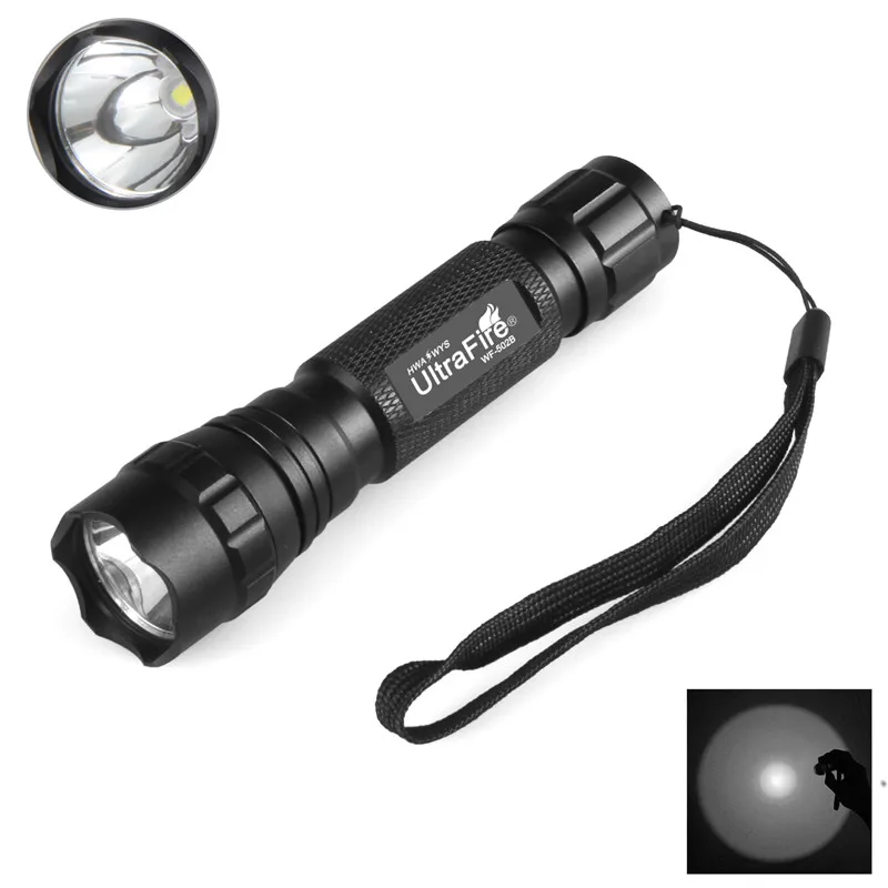 UltraFire WF-501B CREE XM-L2 светодиодный 18650 фонарик Охота Наружное освещение тактический переключатель L2 вспышка