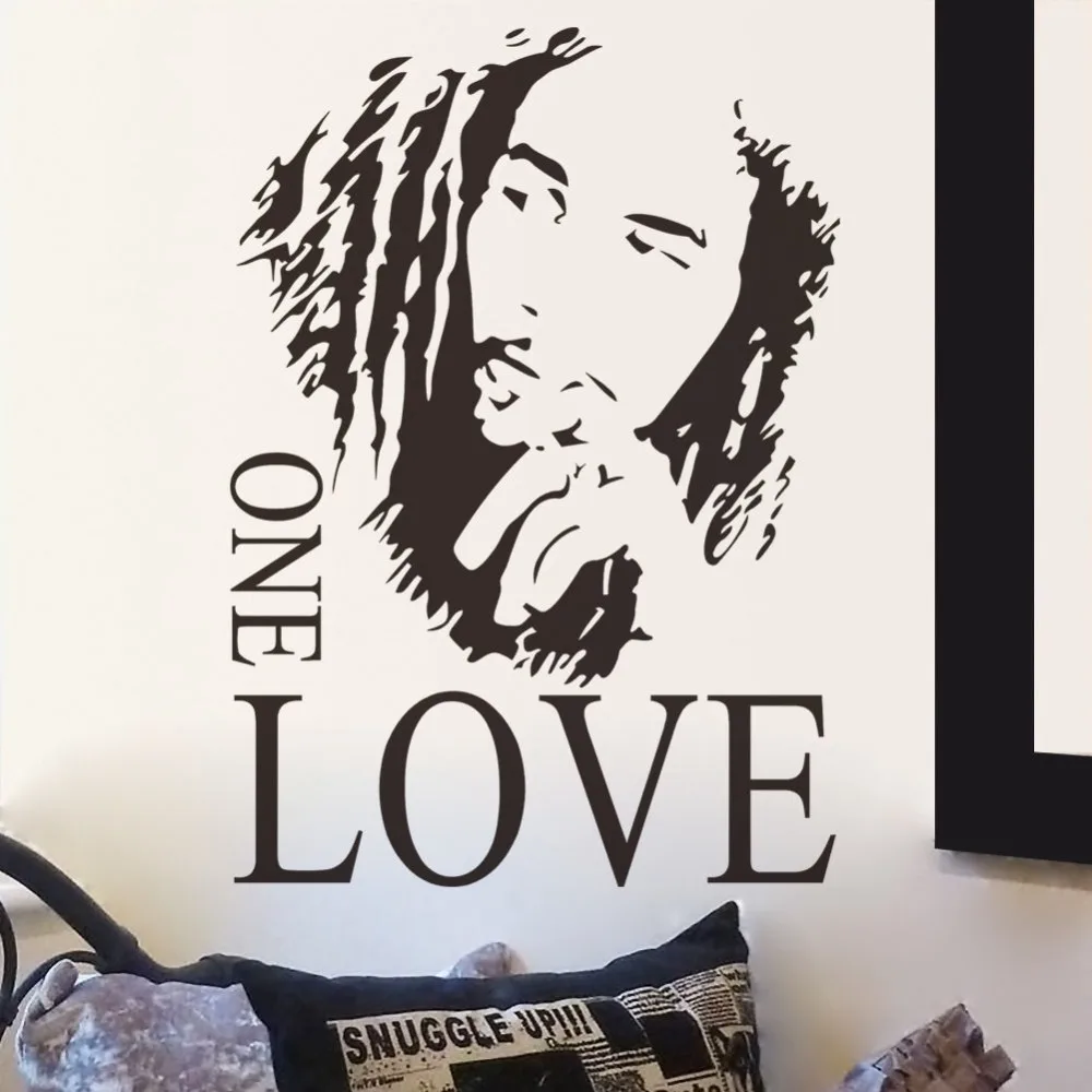 

Fashion Free Shipping BOB MARLEY One Love Mural Removable Decal Room Wall Sticker Vinyl Art Decor Stickers KW-88
