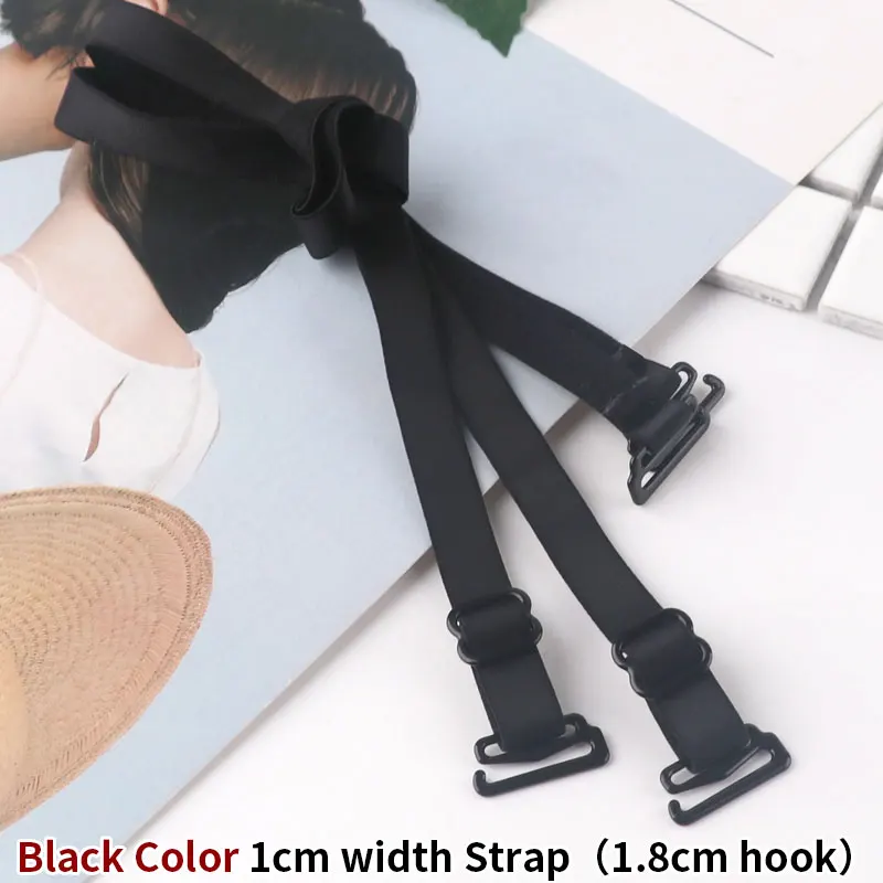 1cm Black Color 0,5 см нижнее белье плечевой ремень Для женщин 1 см тонкий прозрачный бюстгальтер ремешок для девочек широкие крючки - Цвет: 1cm Black Color