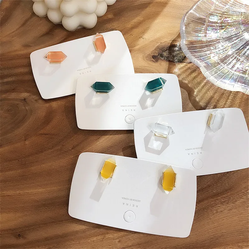 Женские Геометрические серьги-гвоздики акриловые серьги в Корейском стиле