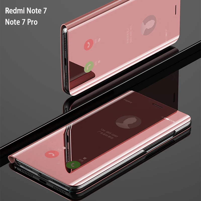 YonLinTan флип умный зеркальный чехол для телефона Xiaomi Redmi Note 7 Pro Note7 7Pro Жесткий