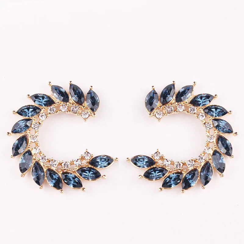 royal blue LUBOV, 8 цветов, дизайн, серьги-гвоздики с кристаллами, модные женские массивные серьги для девушек, вечерние, простые серьги, ювелирное изделие - Окраска металла: royal blue