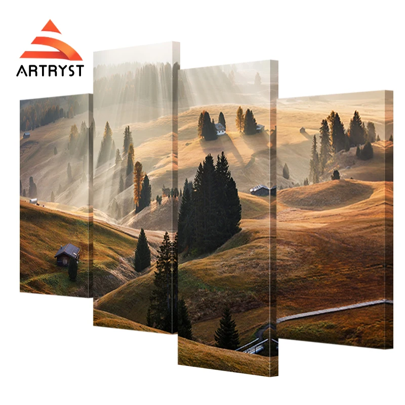 Artryst 4 шт. Современный домашний декор пейзаж холст живопись альпийское дерево