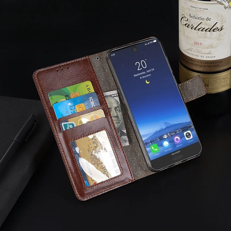 Чехол для Sharp Aquos S3 6 0 дюйма ретро кожаный флип-кошелек из искусственной кожи