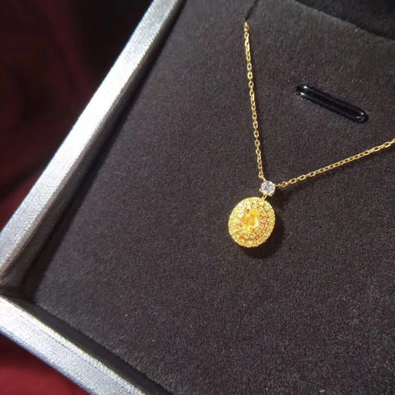 1 карат ct свадебное желтое бриллиантовое кольцо с муассанитом подлинное 18K 750