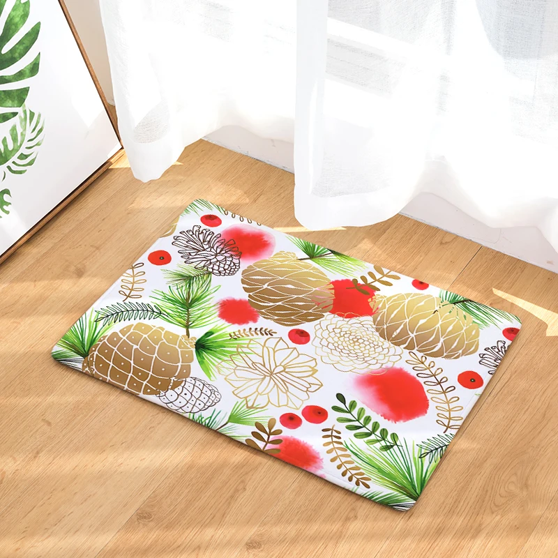 Рождественский стиль противоскользящий ковер с принтом напольный Напольный Пол