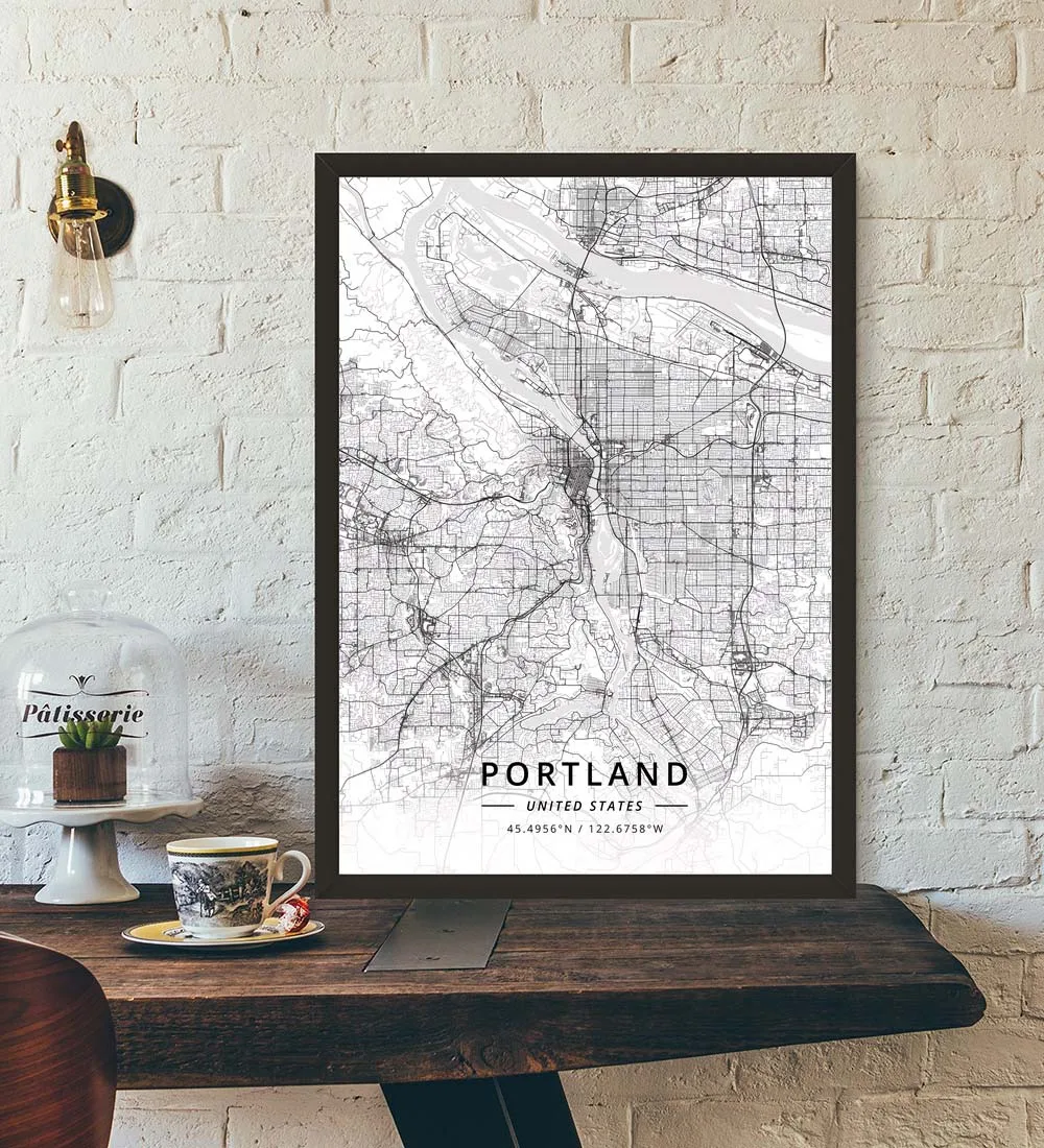 Portland OR Oregon USA United States of America Map Poster | Дом и сад