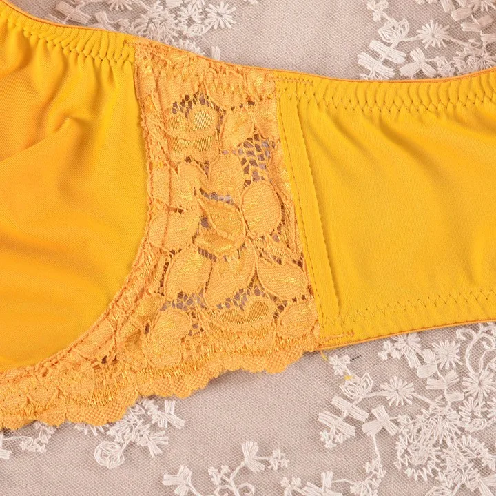 BAICLOTHING женщины большого размера полный охват на косточках не-мягкий кружевной бюстгалтер с цветами белье 34 36 38 40 42 44 46 48 B C D E F G