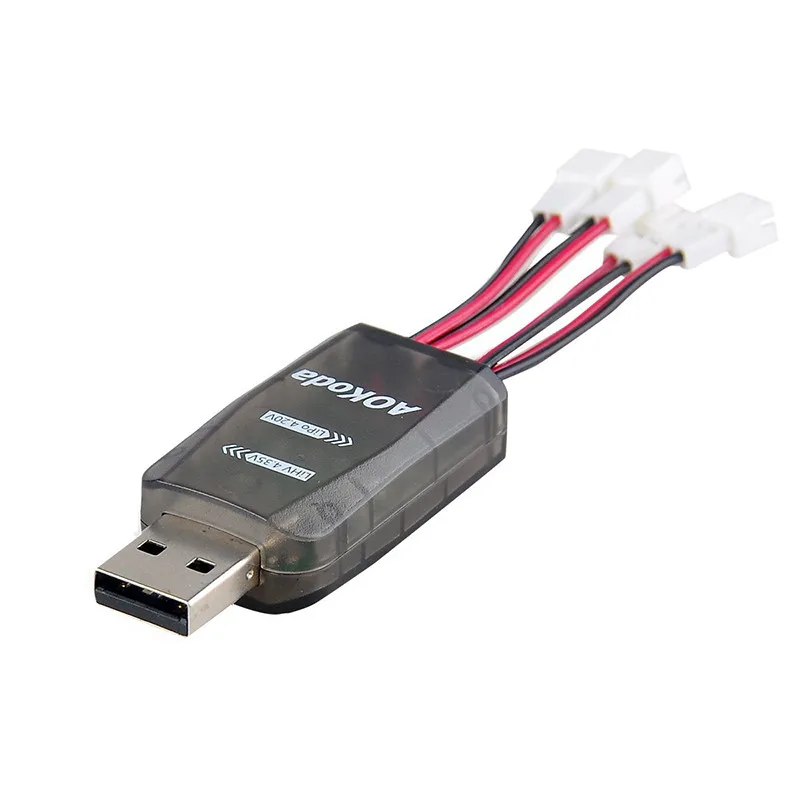 Зарядное устройство AOKoda CX405 4 в 1 канала Micro USB для батарей Lipo LiHV радиоуправляемого