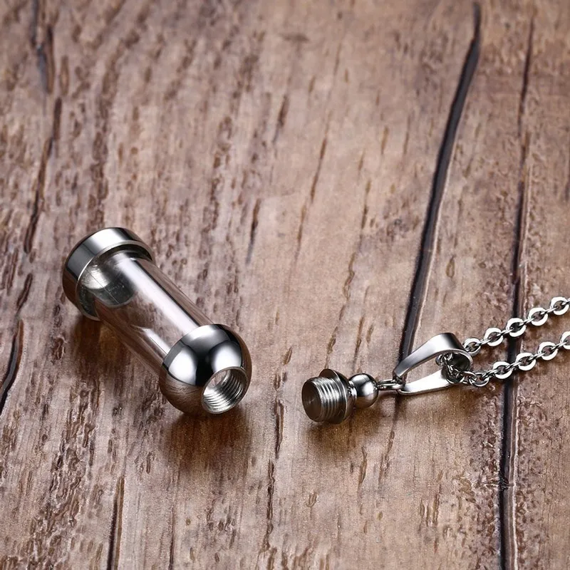 Женские ожерелья из нержавеющей стали стекло собирает Openable прах питомца бутылки