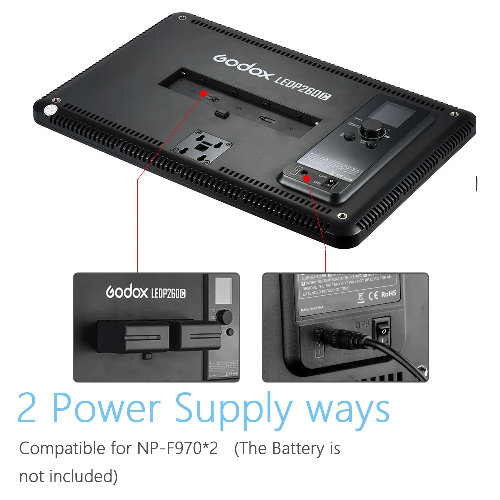 Godox фотостудия ультра тонкий LEDP260C 3300K ~ 5600K студийный видео непрерысветильник