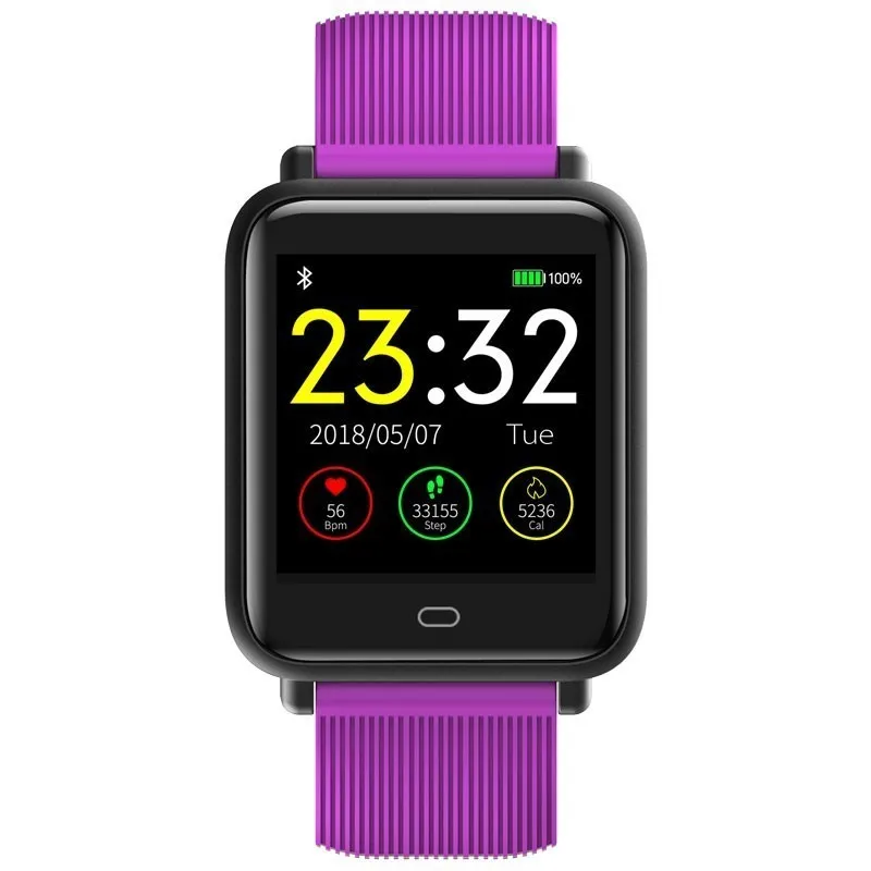 Purple LOKMAT смарт-браслет для мужчин Bluetooth фитнес-Браслет Шагомер монитор сердечного ритма smartband для ios - Цвет: Purple