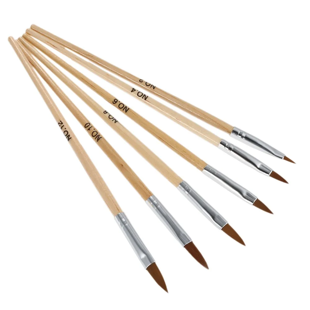 6 Размеры Дизайн ногтей Wood Tip Top Кристалл Расчёски для волос комплект