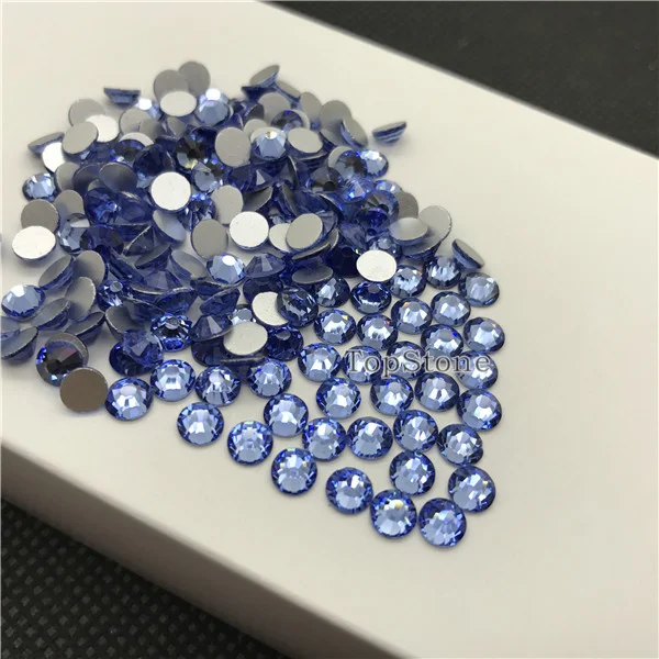 lt sapphire TopStone Mult Размеры цвета кристалл не горячей фиксации Стразы супер яркие стеклянные стразы для 3D дизайна ногтей Самоцветы Сделай Сам платье одежда - Цвет: lt sapphire