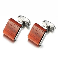 high quality square rosewood cufflinks for men shirt cuffs cuff links lepton brand low key luxury wood cufflinks for men jewelry
