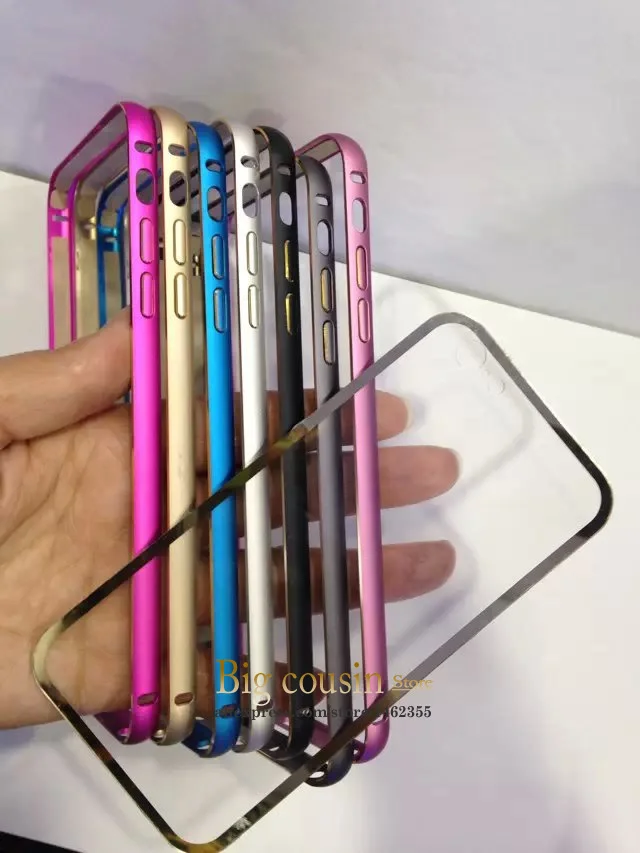 Double Color Metal Frame Transparent Back shell Case For apple iphone 6 4.7 5.5 inch plus case Combination can be separated |