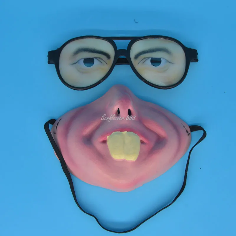 Man Boy Fun Clown Joke Glasses Horror Latex Mask Kids Adults Party Masks Up Props birthday Halloween Christmas Xmas | Дом и сад
