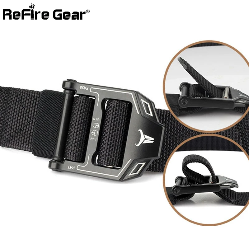 Мужской армейский ремень ReFire Gear тактический с металлической пряжкой