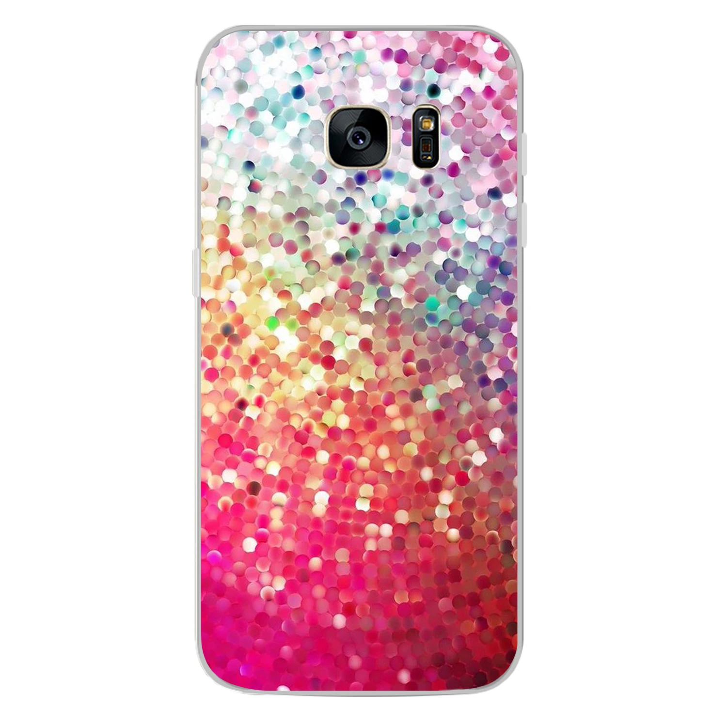 For Samsung Galaxy S7 Case Cover 5.1&quot Soft TPU Silicone Popular Cute Happy Color Fish Scales Flower Painted Protect Phone |