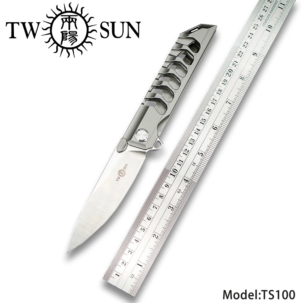 Карманный складной нож TwoSun One из твердого титана M390 тактический охотничий