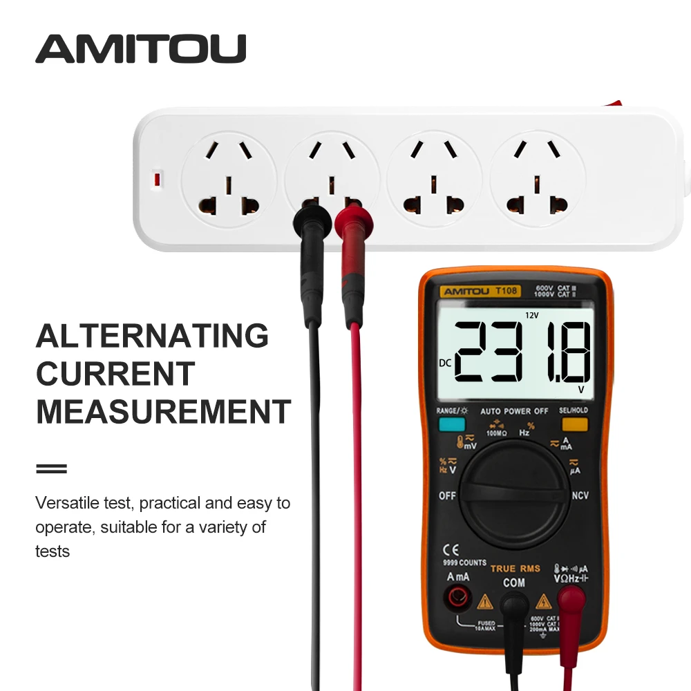 Профессиональный мини мультиметр T108 цифровой профессиональный тестер с