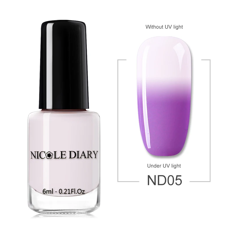 ND05 NICOLE DIARY 6 мл чувствительный к солнечному свету лак для ногтей отшелушивается меняющий цвет Лак цветной лак для ногтей лак маникюрные принадлежности - Цвет: ND05