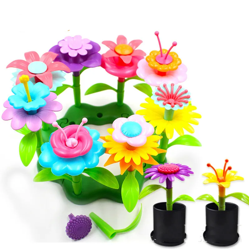 Dream Garden серии Цветочные соединительные блоки, игрушки развивающие монтажные блоки креативные DIY Кирпичи игрушки для детей
