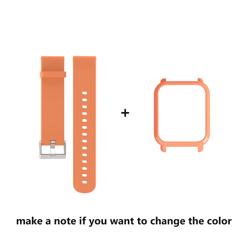 orange set Mijobs 20 мм силиконовый браслет защитный чехол для Xiaomi Huami Amazfit GTR Bip BIT PACE Lite gts браслет для умных часов Correa - Цвет: orange set