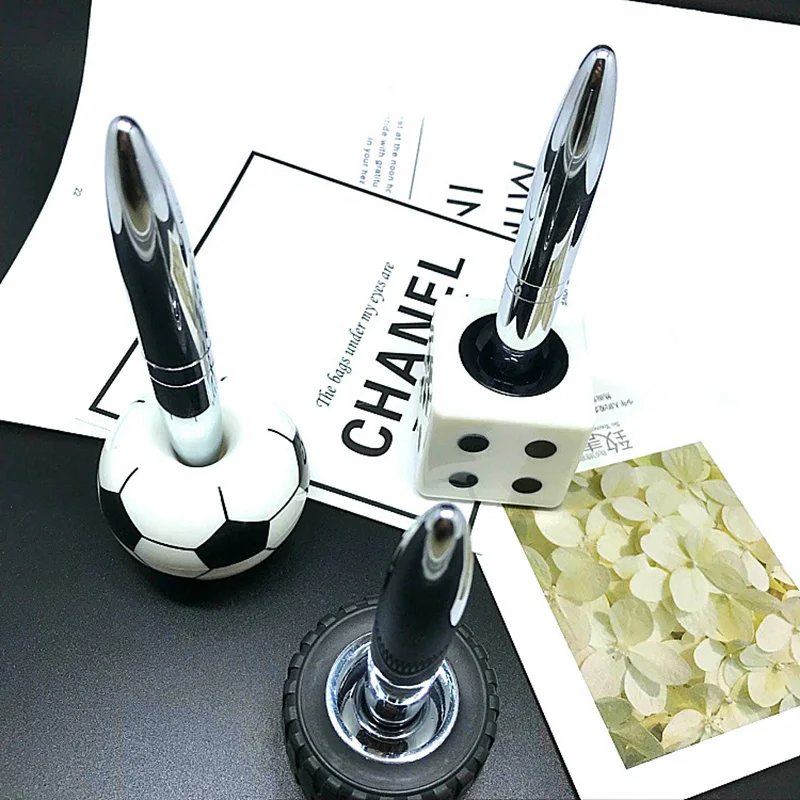 

Creative Plastic base Table / Desk ballpoint pen Finance Banking Magmetic Pen set metal Pen Holder 3 Patterns for option