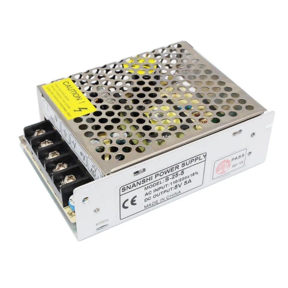 5 вольт Питание переменного тока в постоянный ток 5В 5A 25W V Светодиодный драйвер