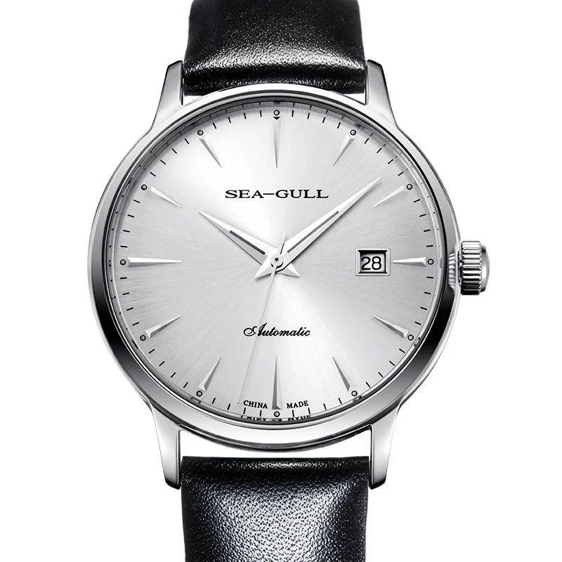 Ремешок из натуральной кожи тонкие автоматические механические часы Seagull с 3