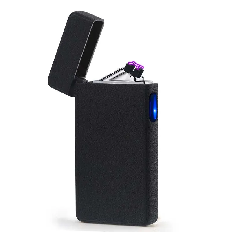 Matte Black Зажигалка usb Металл дизайн перезаряжаемые Электронный USB зажигалка сигарет импульса ветрозащитный двойной дуги электрические зажигалки плазменной беспламенного электронная зажигалка - Цвет: Matte Black