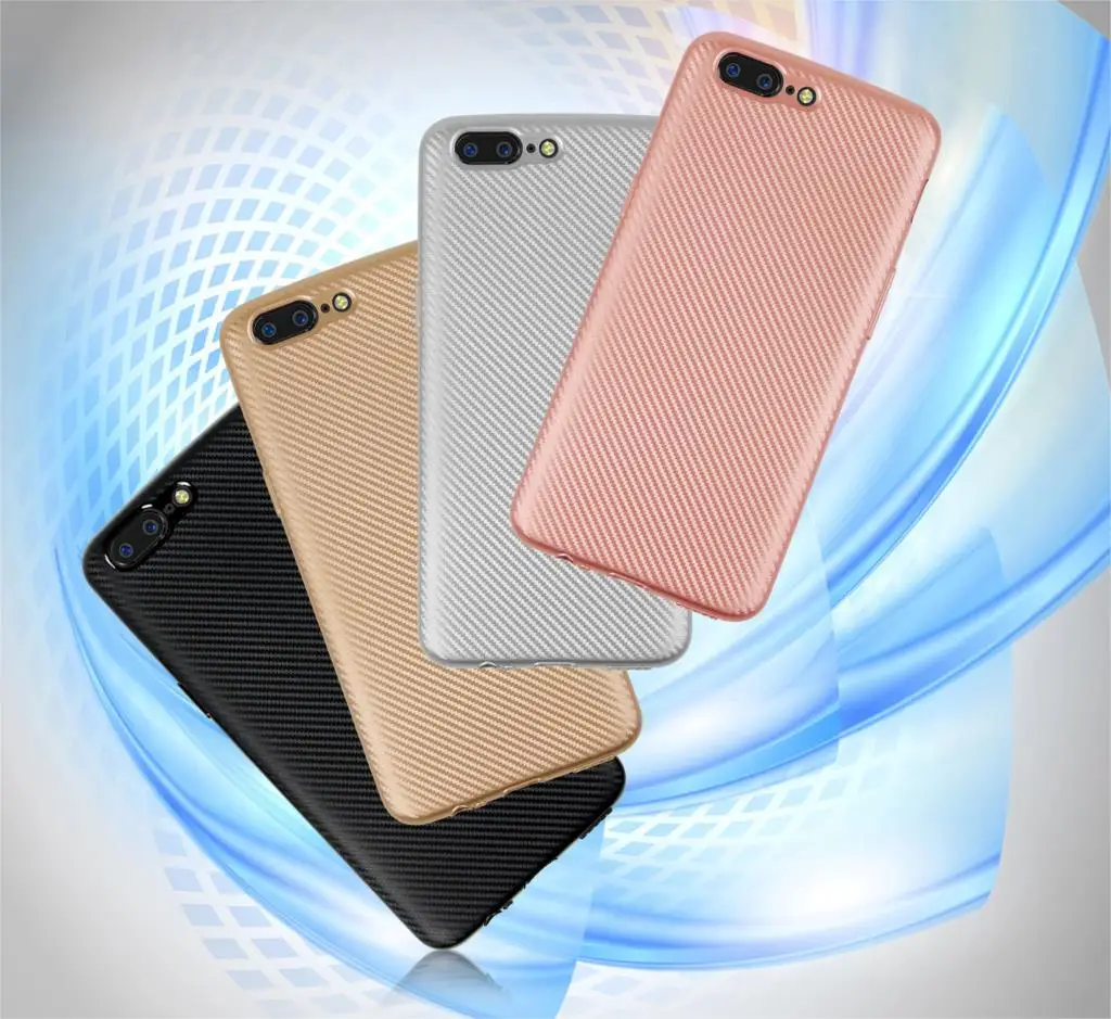 For OnePlus 3 3T 5 Case Slim Carbon Fiber Texture Flexible Soft TPU Cover One Plus Silicone Rubble Phone Protective Shell Bag |