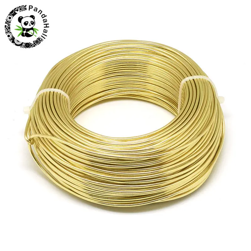 LightKhaki Pandahall 25 м/рулон 3 мм цветная алюминиевая проволока для самостоятельного изготовления ювелирных изделий изделия из металла - Цвет: LightKhaki