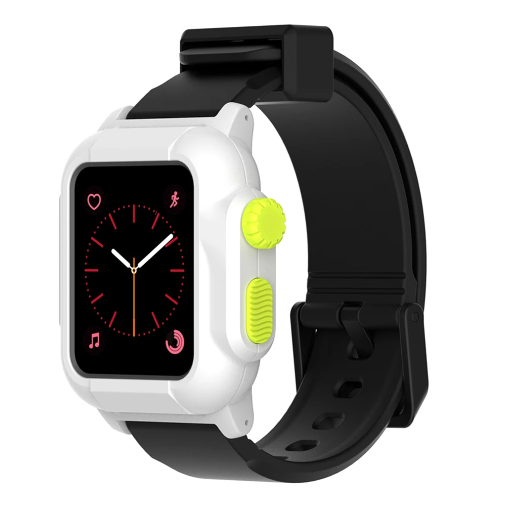 Aivtalk чехол и ремешок совместимы с Apple Watch 42 мм спортивные черные силиконовые