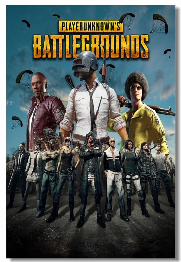Пользовательские холщовые настенные наклейки постер Battlegrounds Player Unknown's Фреска