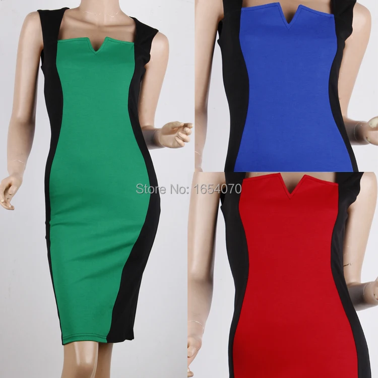 2015 Vestidos Femininos Vestido De Festa The New European And American Fashion Color Matching Sexy Sleeveless Dresses Wholesale | Женская