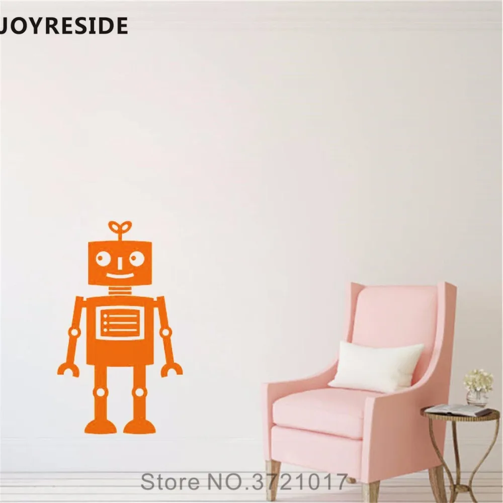 Милые настенные Стикеры с роботом joyliving роботами-улыбками виниловые наклейки для