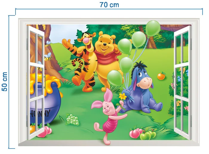 3D детский медведь мультфильм Винни Пух Тигра Животные наклейки на стену для детей Детская комната классный Декор наклейки подарки плакат - Цвет: 18