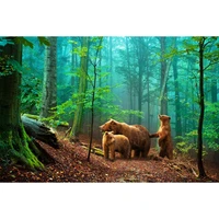 full square drill 5d diy brown bears in the forest diamond painting cross stitch 3d embroidery kits home decor h104