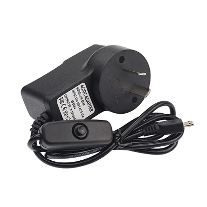 UK/US/AU/EU Plug Power adapter Raspberry PI 3 generation power 5V 2.5A Micro USB charger supply with switch button | Электроника