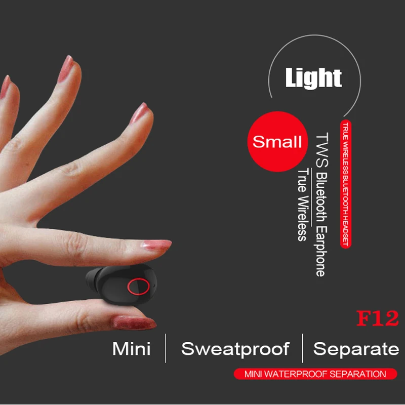 M & J F12 Bluetooth наушники с микрофоном Настоящие Беспроводные стереонаушники