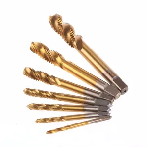 7 шт.компл. HSS M3 M4 M5 M6 M8 M10 M12 машина Спиральная точка прямой рифленый ручной кран резьба Метрическая заглушка сверло кран Набор