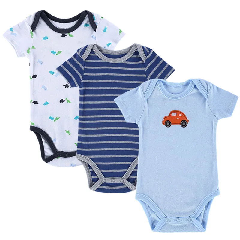 New 3PCS/LOT Baby Boy Rompers Одежда для новорожденных Set Лето Хлопок Girl с коротким рукавом